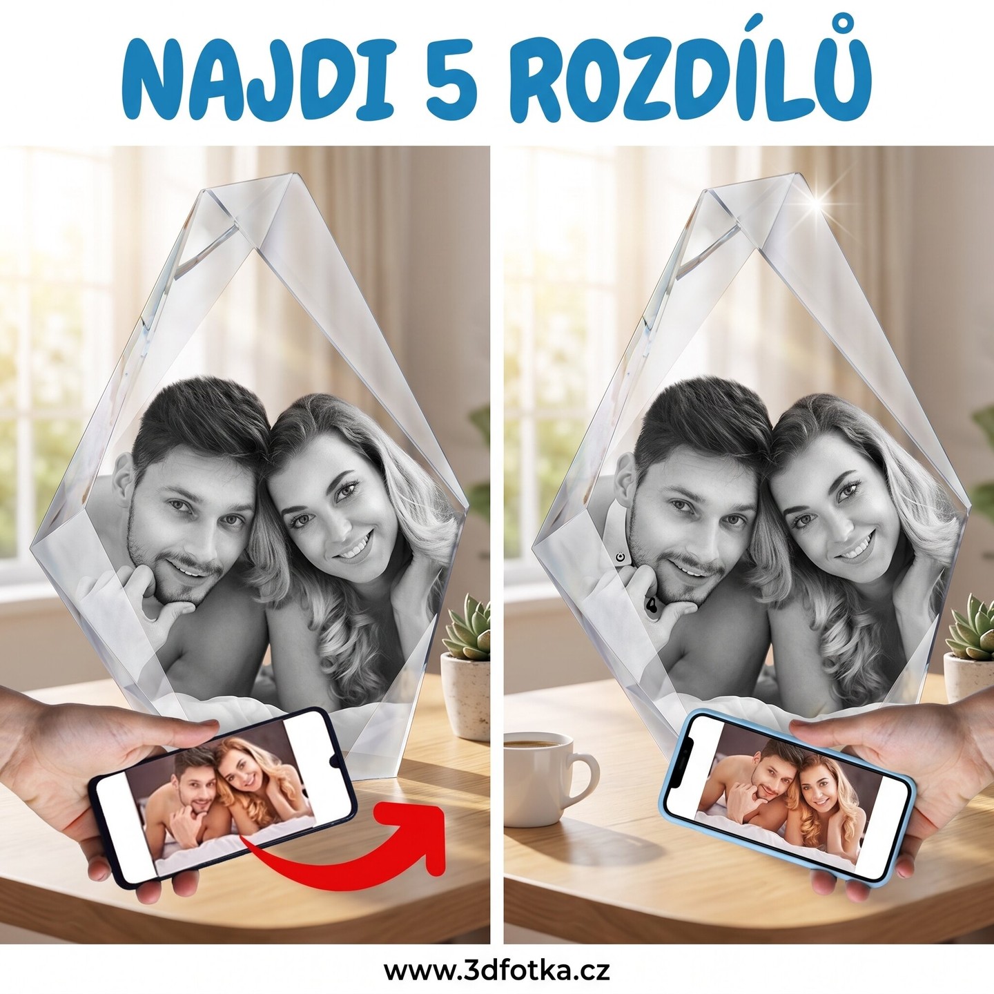 ❄️ 5 rozdílů je ukryto v tomto ledovci. Zvládneš je najít?

Napiš do komentářů, kolik jsi našel! A ano — do tohoto ledovce umíme vygravírovat tvoji fotku. Originální dárek na každou příležitost.

💬 Komentuj počet a mrkni na www.3dfotka.cz

#najdirozdily #hra #sklenenyledovec #gravirovanidoskla #3dfotka
