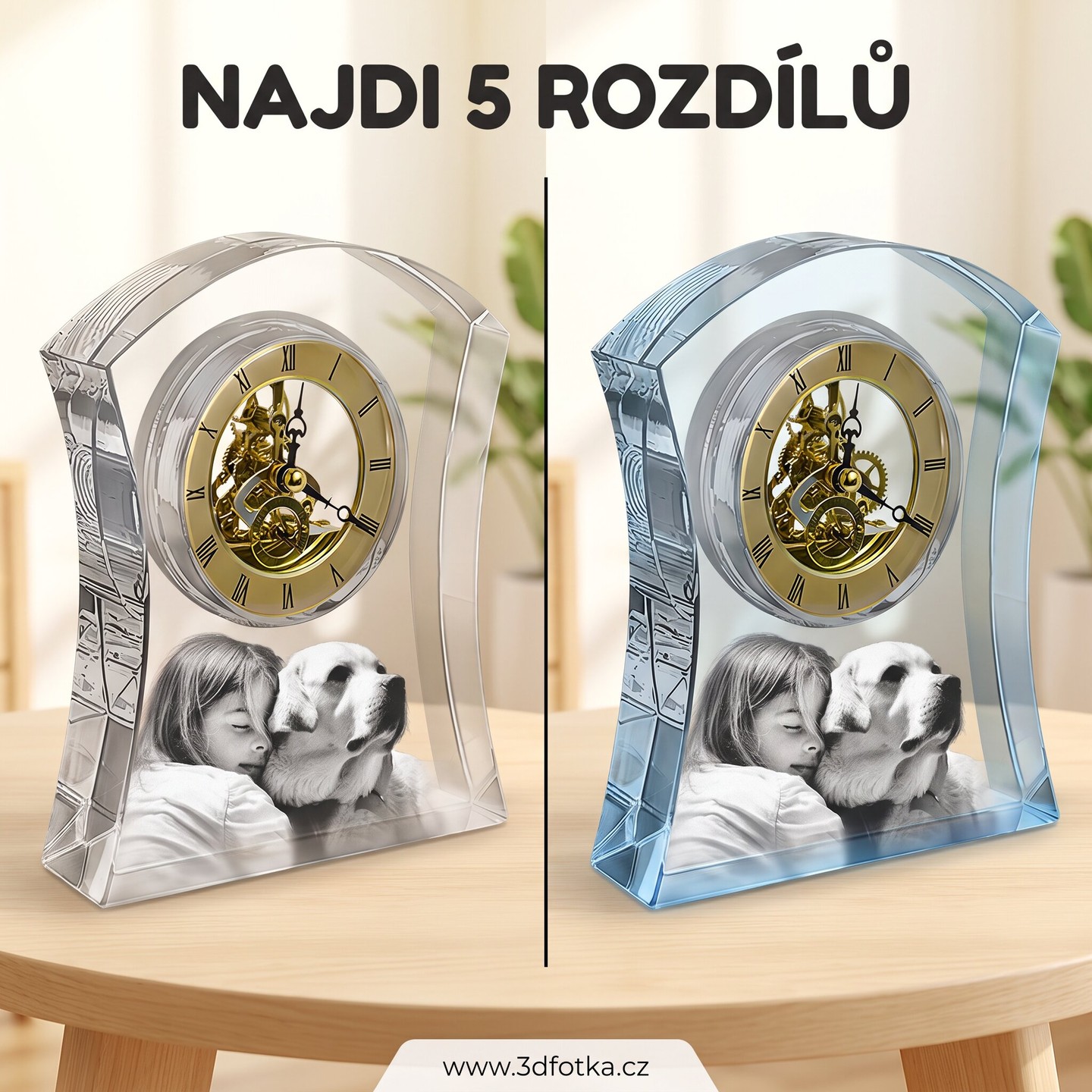 ⏳ Tikot běží — najdeš 5 rozdílů dřív, než dočteš tento popis?

Napiš do komentářů svůj počet! A pokud se ti hodiny líbí, umíme do nich vygravírovat tvoji fotku. Luxusní dárek k jubileu.

💬 Komentuj a mrkni na www.3dfotka.cz

#najdirozdily #hra #krystalovehodiny #gravirovanidoskla #3dfotka